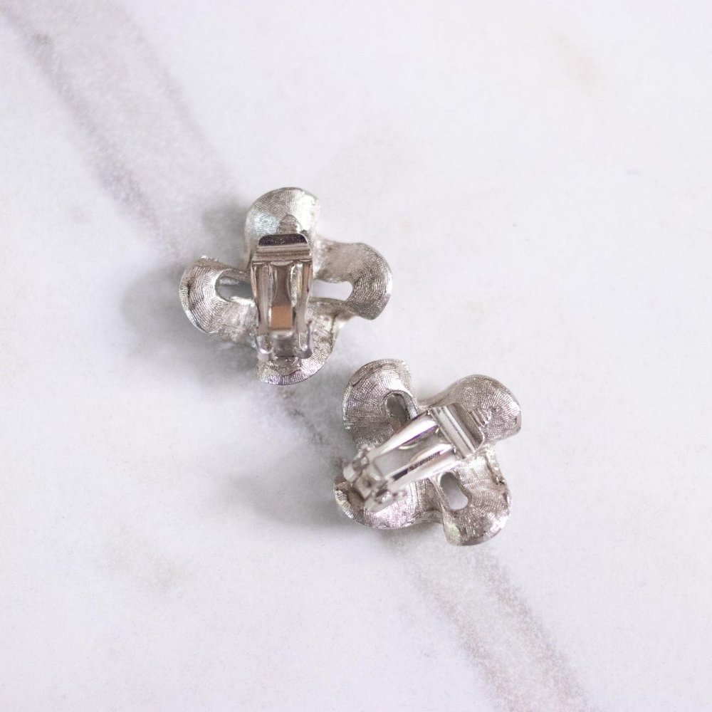 Silver Crinkle Earrings - Picture 3 of 3